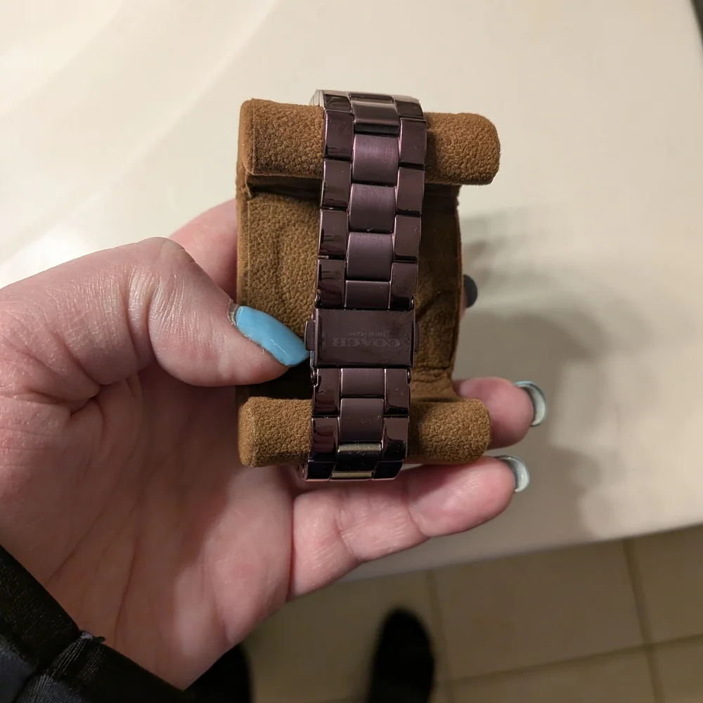 Coach Metallic Purple Watch with Horse and Carriage - Picture 2 of 3